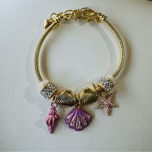 Shell Star Gold and Purple Summer Bohemian Charm Bracelet One Size